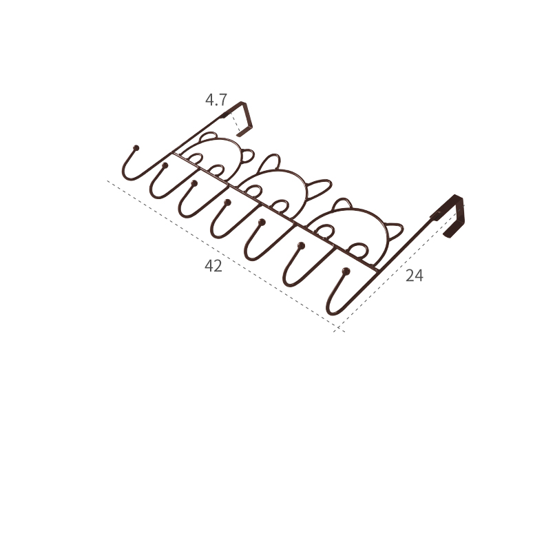 Iron Bedroom Hanger behind the Door Punch-Free Panda Coat Hook Installation-Free Nail-Free Hook Iron Bedroom Hanger behind the Door Punch-Free Panda Coat Hook Installation-Free Nail-Free Hook