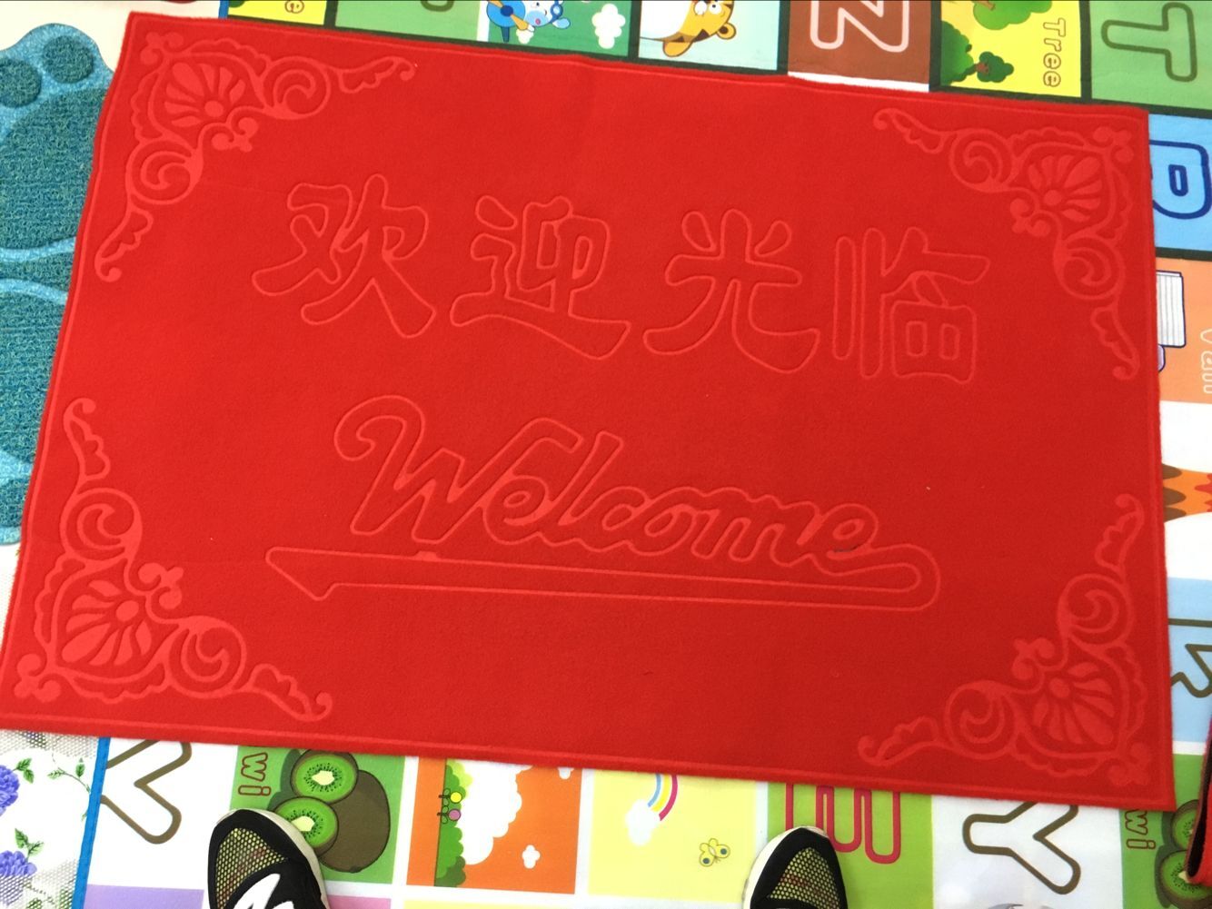 80*120cmPVC brushed embossed mat floor mat outdoor mat non-slip mat foot mat door mat