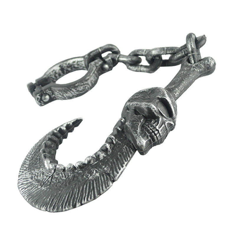 Halloween Props Shackle Prisoner Toy Handcuffs Shackles Plastic Iron Chain Ancient People Chain Hook Chain Hammer