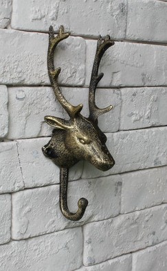 Jixiang Deer Head European Style Retro Iron Art Deer Head Decorative Hook Hat-and-Coat Hook Shop Bar Jixiang Deer Head European Style Retro Iron Art Deer Head Decorative Hook Hat-and-Coat Hook Shop Bar