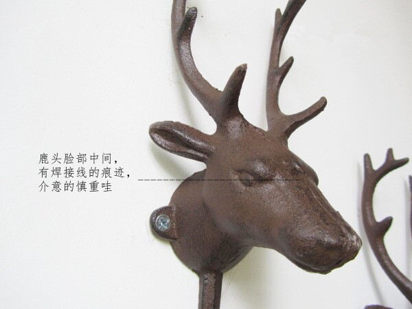 Jixiang Deer Head European Style Retro Iron Art Deer Head Decorative Hook Hat-and-Coat Hook Shop Bar Jixiang Deer Head European Style Retro Iron Art Deer Head Decorative Hook Hat-and-Coat Hook Shop Bar