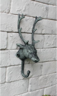 Jixiang Deer Head European Style Retro Iron Art Deer Head Decorative Hook Hat-and-Coat Hook Shop Bar Jixiang Deer Head European Style Retro Iron Art Deer Head Decorative Hook Hat-and-Coat Hook Shop Bar