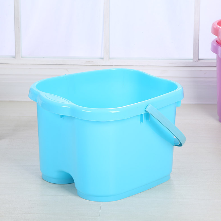 Factory Direct Sales Portable Plastic Six-Wheel Massage Foot Bath Barrel Thickened Roller Feet-Washing Basin Household Feet Bathing Tub