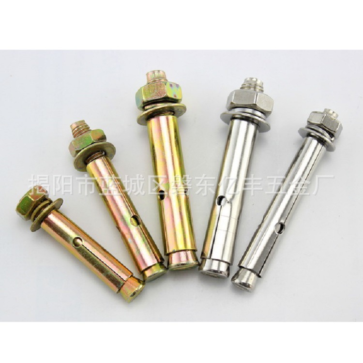 National Standard Iron Expansion Screw Expansion Bolt Plated Color Zinc Pull Explosion Expansion Hook Explosion Screw Fastener