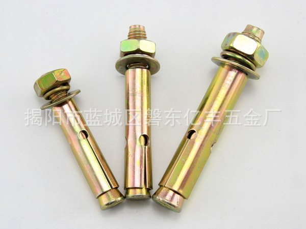 National Standard Iron Expansion Screw Expansion Bolt Plated Color Zinc Pull Explosion Expansion Hook Explosion Screw Fastener