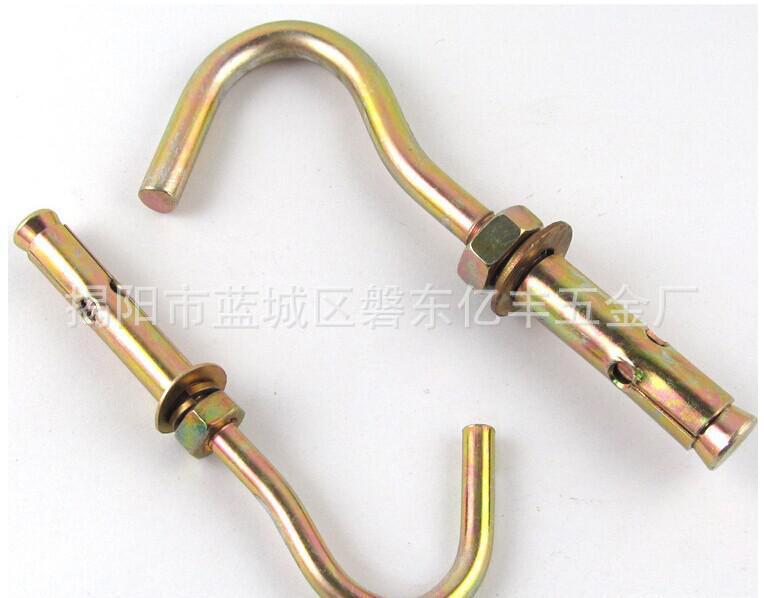 National Standard Iron Expansion Screw Expansion Bolt Plated Color Zinc Pull Explosion Expansion Hook Explosion Screw Fastener