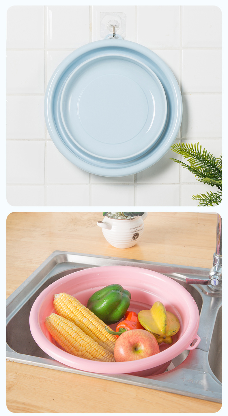 Folding Basin Portable Household Travel Flexible Foldable Washbasin Thick Washbasin Plastic Large