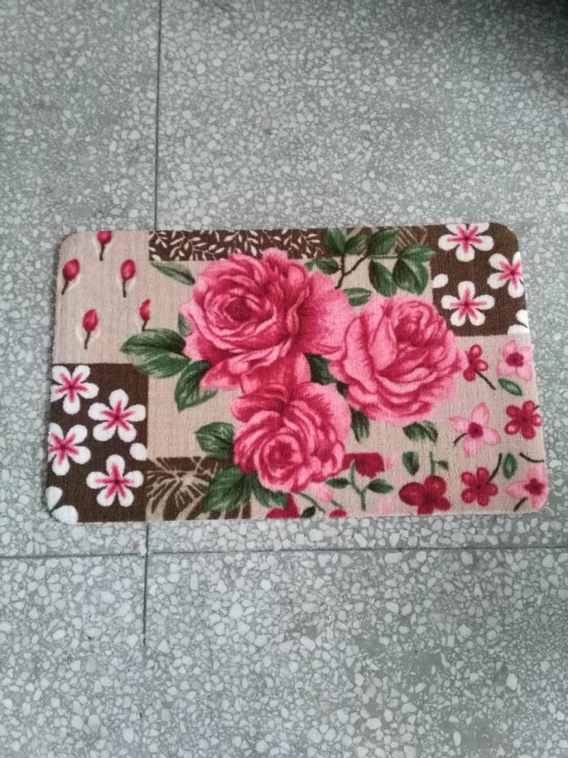 Classic Door Mat Ziwei Loop Velvet Sheet Three Flowers 58*38 Stone Leopard Figure Non-Slip Mat Home Door Mat