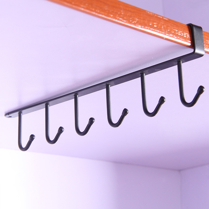 Cabinet Hook Kitchen Six-Piece Nail-Free Storage Rack Creative Metal Iron Art Kitchen Utensils Basket