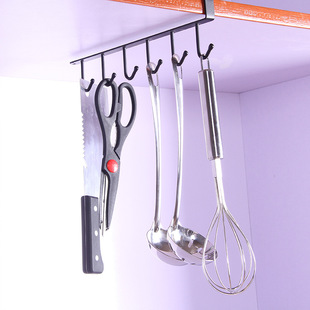 Cabinet Hook Kitchen Six-Piece Nail-Free Storage Rack Creative Metal Iron Art Kitchen Utensils Basket