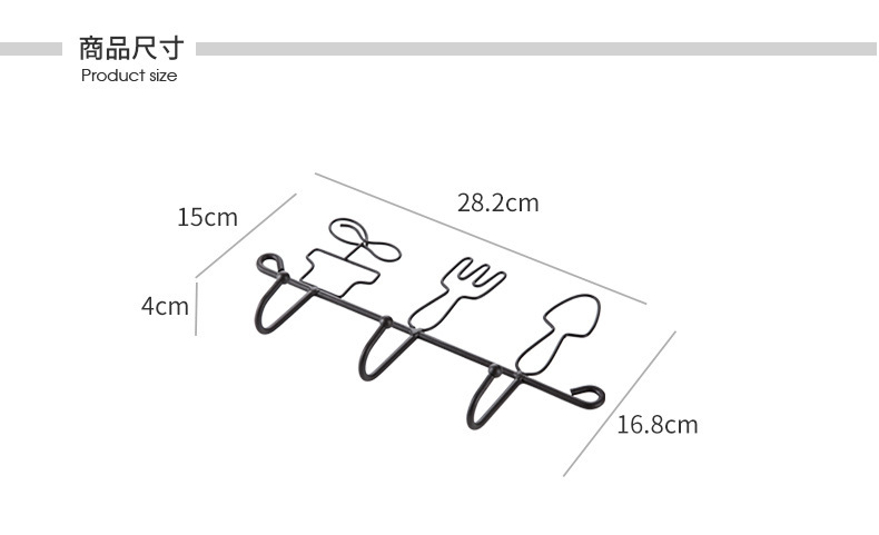 Nordic style simple iron art key hook shelf creative door wall surface wall coat hat hook decorations Nordic style simple iron art key hook shelf creative door wall surface wall coat hat hook decorations