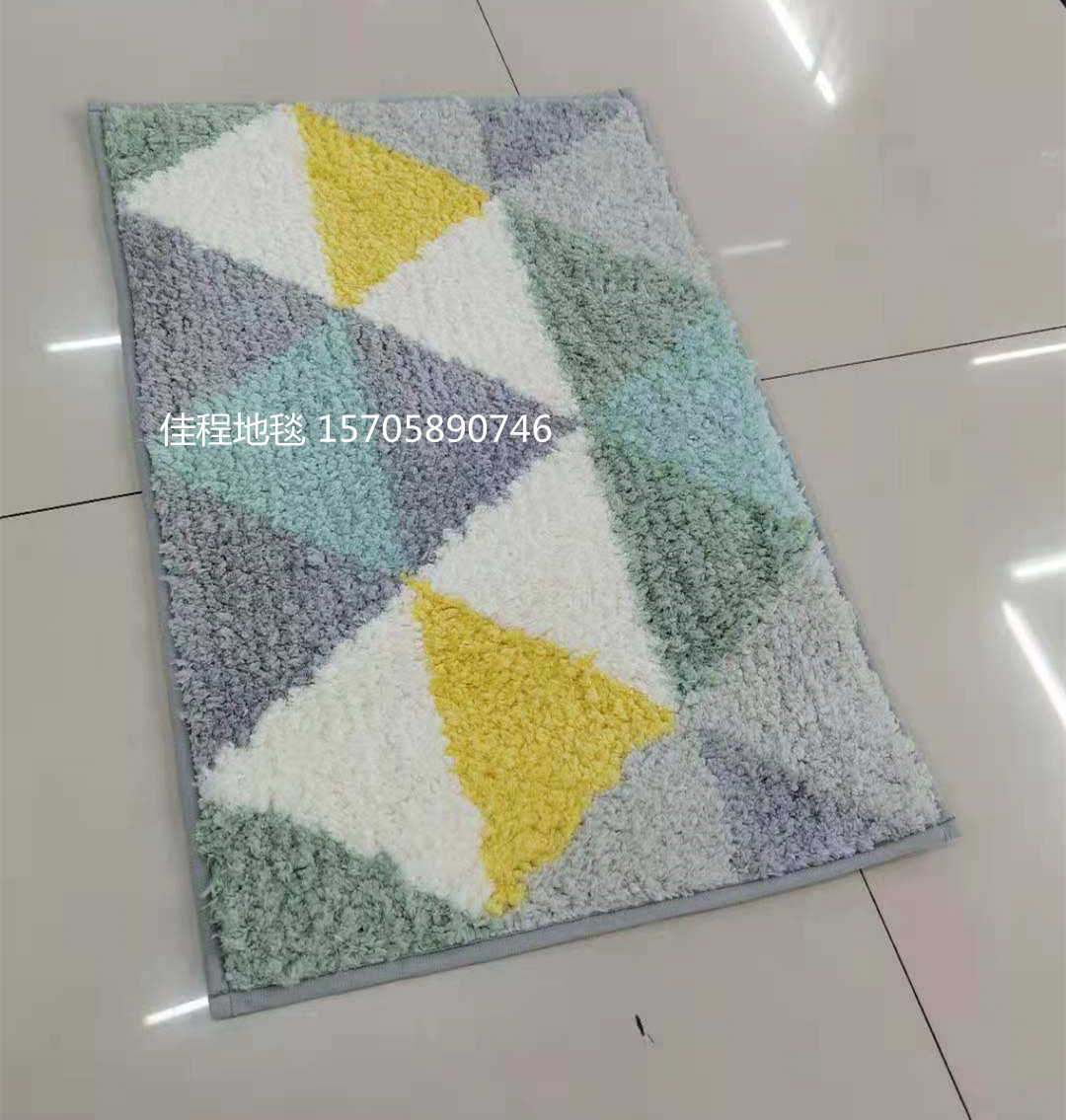 New Nordic Style Triangle Stitching Microfiber Mat Carpet Mats Non-Slip Mat Microfiber Carpet Doormat Hydrophilic Pad