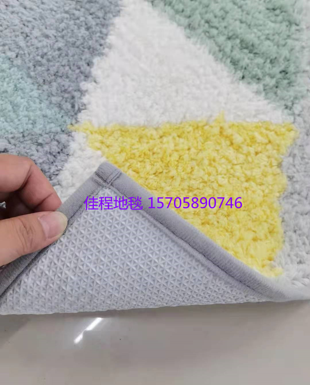 New Nordic Style Triangle Stitching Microfiber Mat Carpet Mats Non-Slip Mat Microfiber Carpet Doormat Hydrophilic Pad