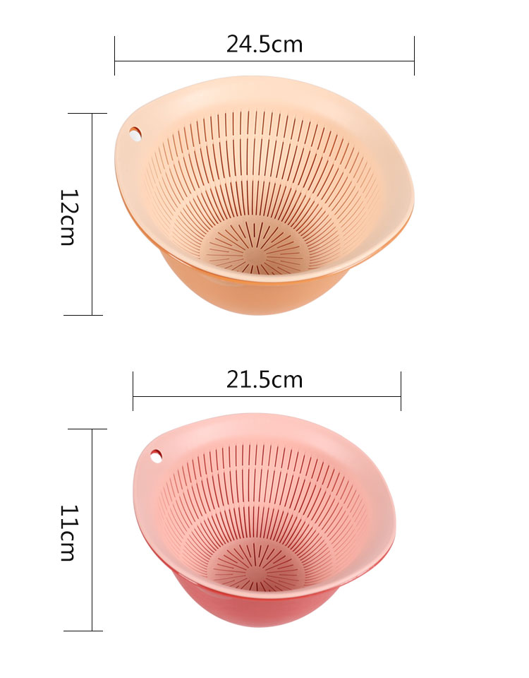 Double-Layer Plastic Drain Basket Washing Basin Washing Vegetable Basket Kitchen Household Living Room Fruit Basket Washing Fruit Vegetable Basket Fruit Plate