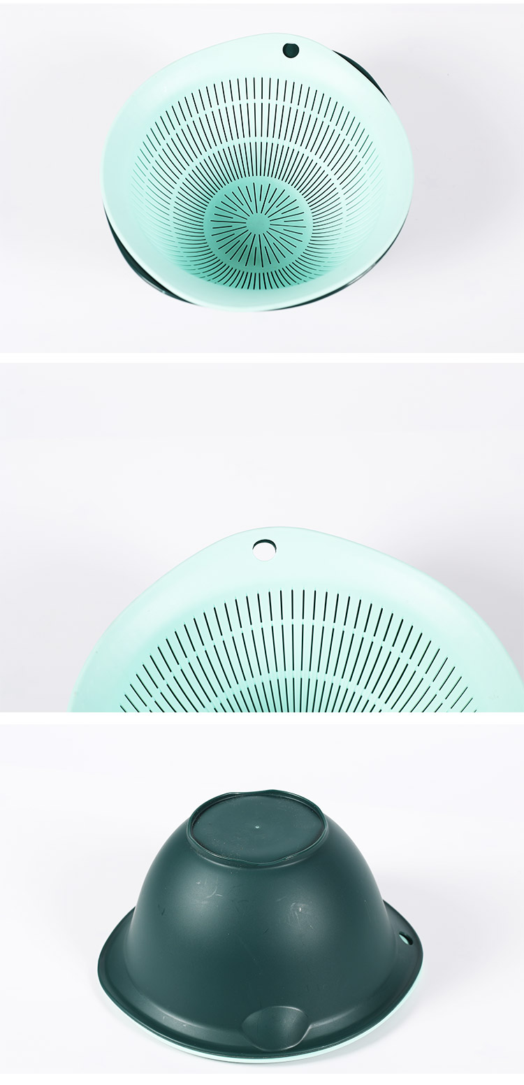 Double-Layer Plastic Drain Basket Washing Basin Washing Vegetable Basket Kitchen Household Living Room Fruit Basket Washing Fruit Vegetable Basket Fruit Plate