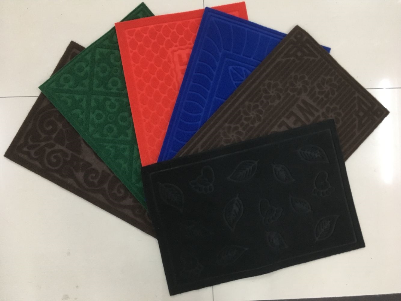 PVC flannelette embossed mat PVC non-slip mat water absorption non-slip foot mat flannelette door mat household mat