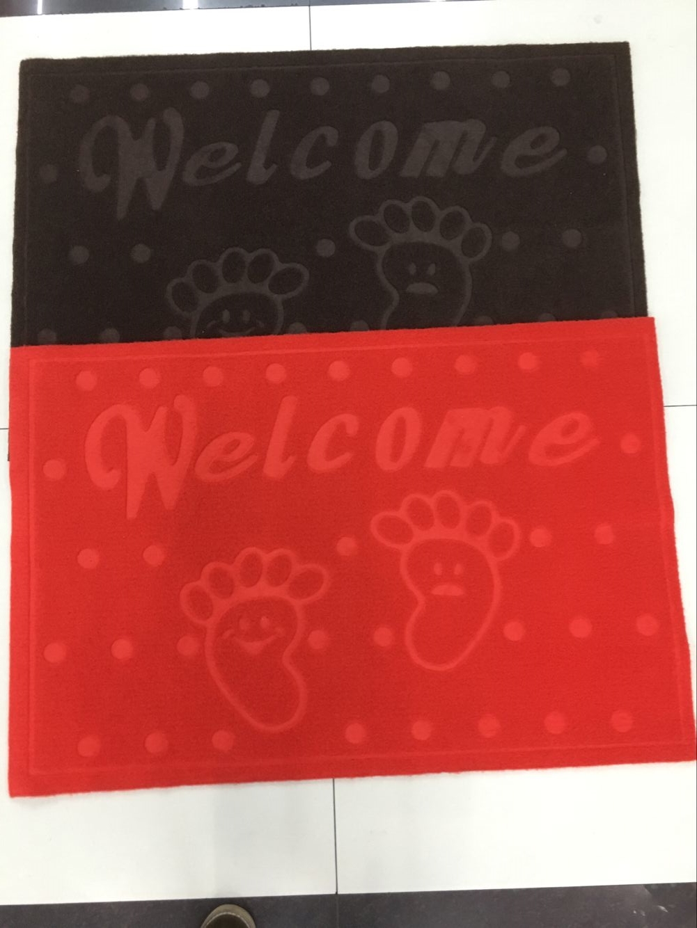 PVC flannelette embossed mat PVC non-slip mat water absorption non-slip foot mat flannelette door mat household mat