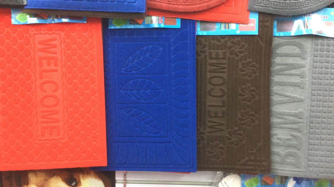 PVC flannelette embossed mat PVC non-slip mat water absorption non-slip foot mat flannelette door mat household mat