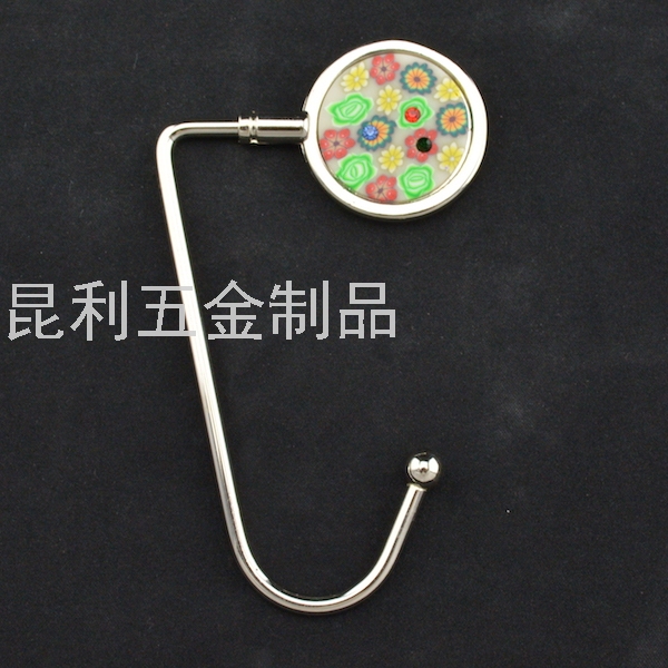 Iron Rod round Bag Hanger Metal Veneer Purse Hook