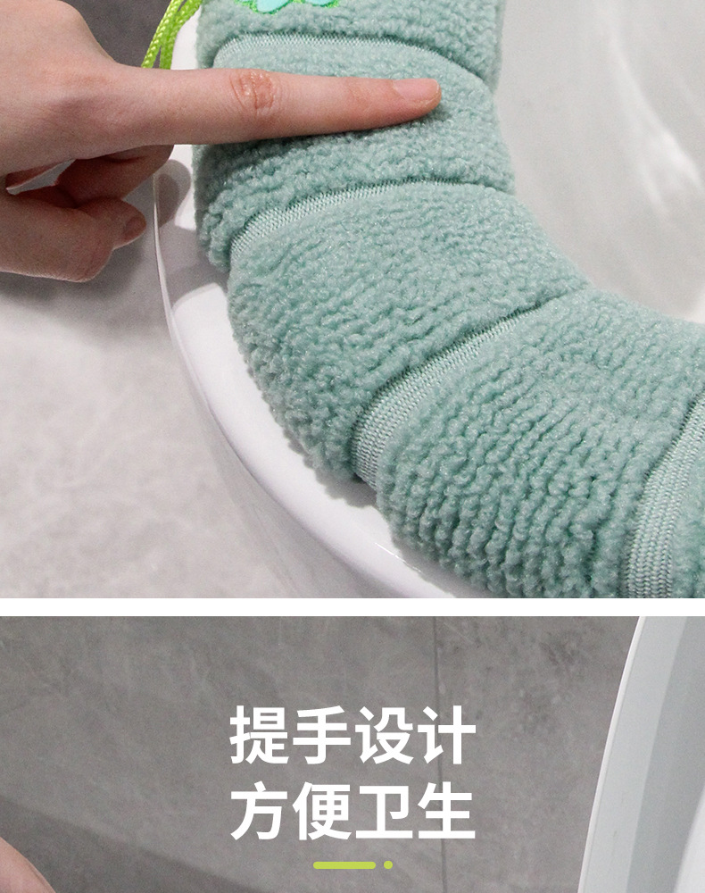 Home Toilet Seat Cover Toilet Handle Toilet Cushion Winter Warm Universal Toilet Seat Cover Removable and Washable Toilet Seat Cover