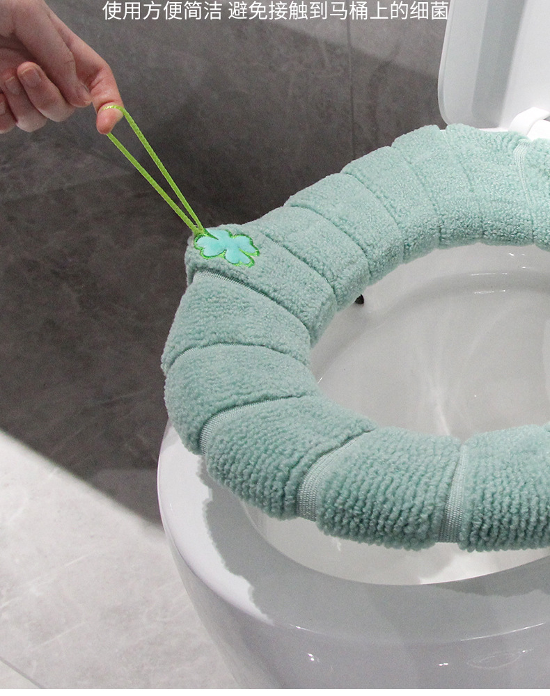 Home Toilet Seat Cover Toilet Handle Toilet Cushion Winter Warm Universal Toilet Seat Cover Removable and Washable Toilet Seat Cover