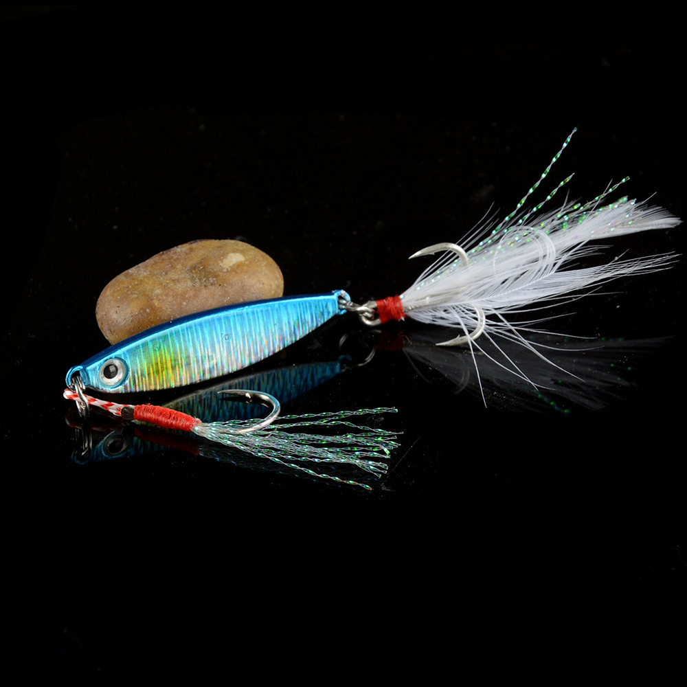 Lure Tossing Explosion Small Iron Plate Sequins with Blood Trough Hook Freshwater Sea Fishing Slow Shake Topmouth Culter Bass Widely Loved Bait Bank