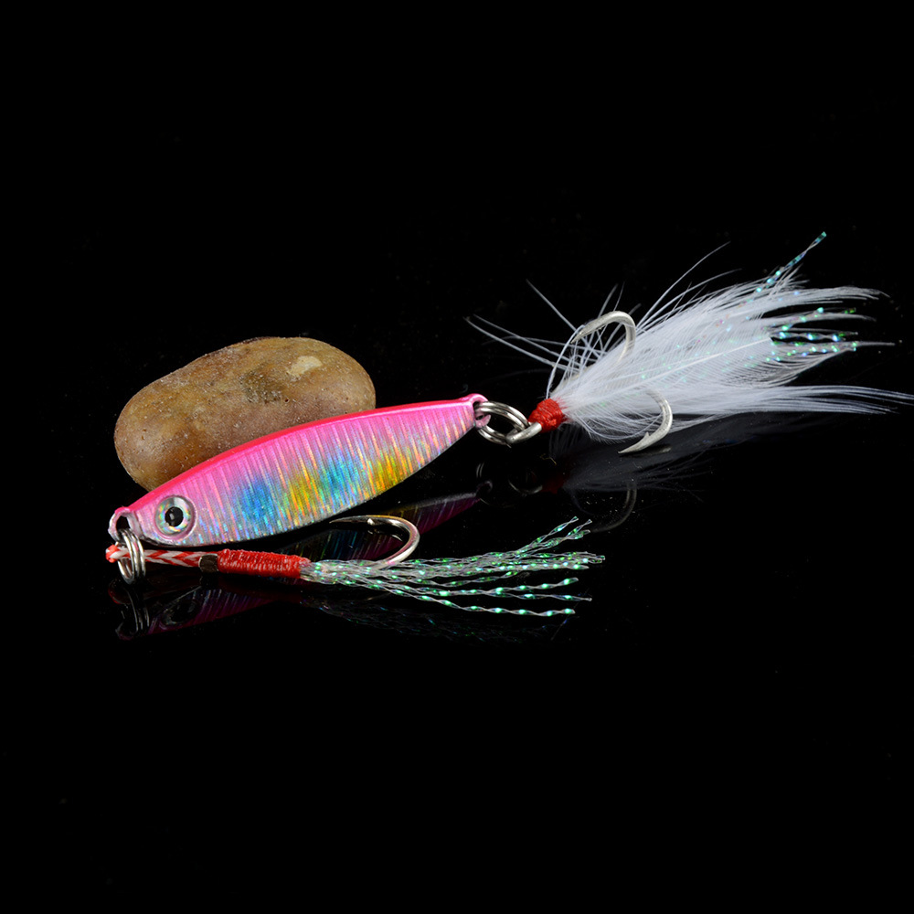 Lure Tossing Explosion Small Iron Plate Sequins with Blood Trough Hook Freshwater Sea Fishing Slow Shake Topmouth Culter Bass Widely Loved Bait Bank