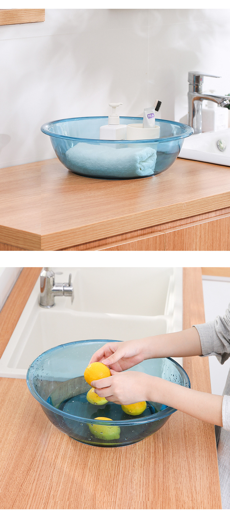 Babies' Wash Basin Household Plastic round Transparent Small Large Washing Basin Beauty Foot Washing Underwear Washing Women's Special Basin