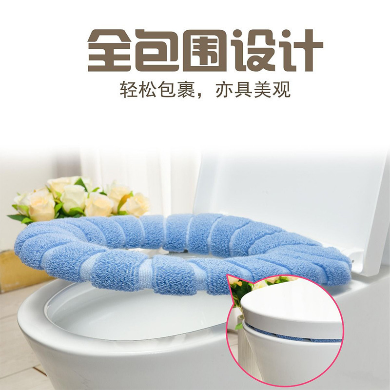 Universal Washable Toilet Cushion Seat Cushion Household Fleece-Lined Warm Toilet Seat Cover Winter Thickened Toilet Seat Cover Toilet Seat