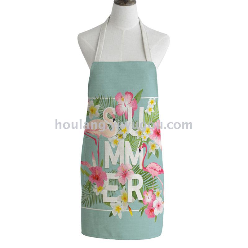 Flamingo sleeveless American cloth art home baking cooking apron