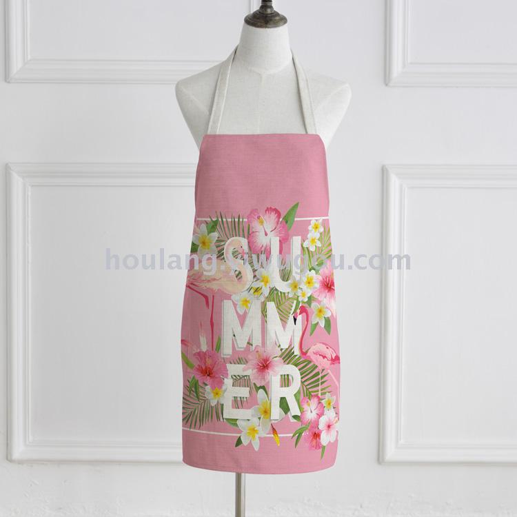 Flamingo sleeveless American cloth art home baking cooking apron