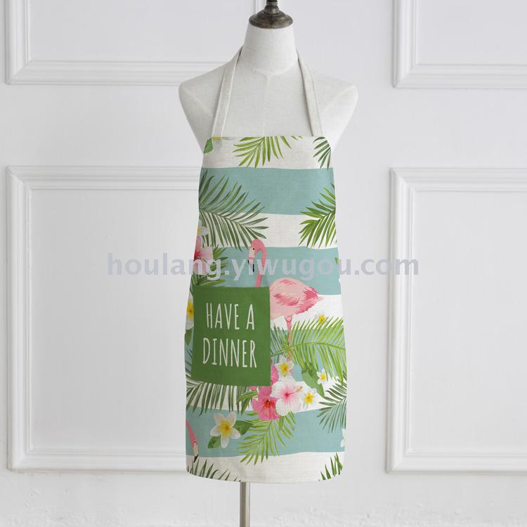 Flamingo sleeveless American cloth art home baking cooking apron Flamingo sleeveless American cloth art home baking cooking apron
