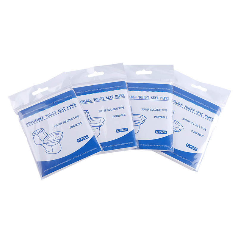 Disposable Thickened Toilet Seat Paper Foreign Trade Design Cushion Paper 10 Pieces Travel Soluble Toilet Paper Toilet Paper
