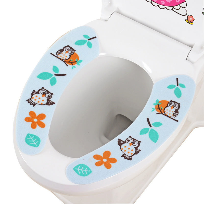 Cartoon Cutting Adhesive Static Happy Day Washable Bathroom Toilet Seat Closestool Cushion Printing