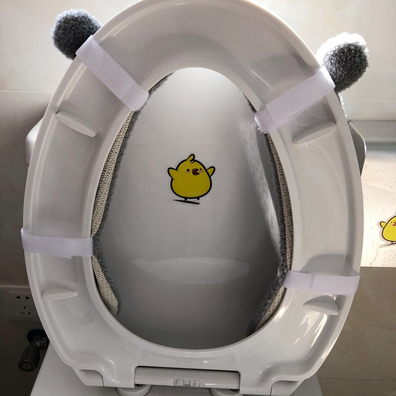 Corgi Ass Cartoon Two Pieces Toilet Mat Household Velcro Plush Toilet Cushion Winter Warm Toilet Seat Cushion