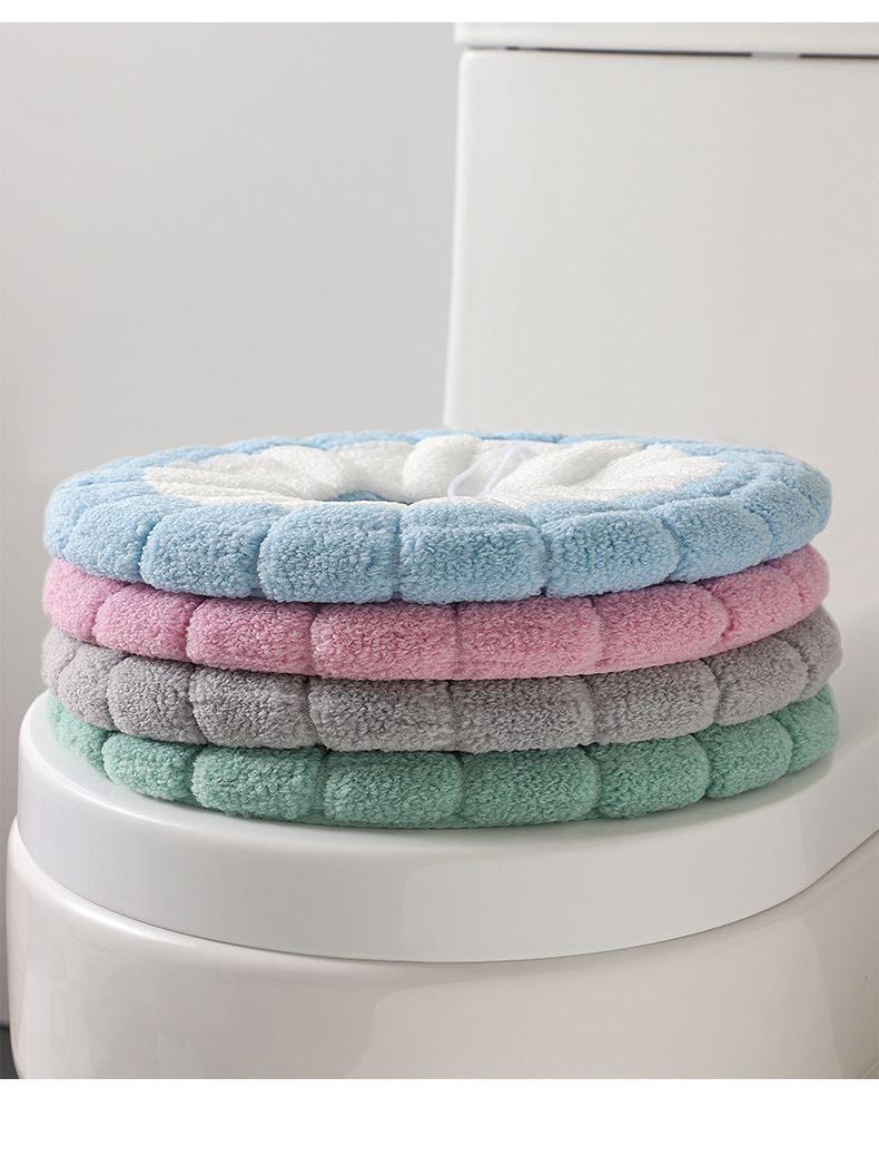 Winter Toilet Seat Cushion Household Plush Thickened Toilet Washer Four Seasons Universal Toilet Seat Cover Toilet Mat