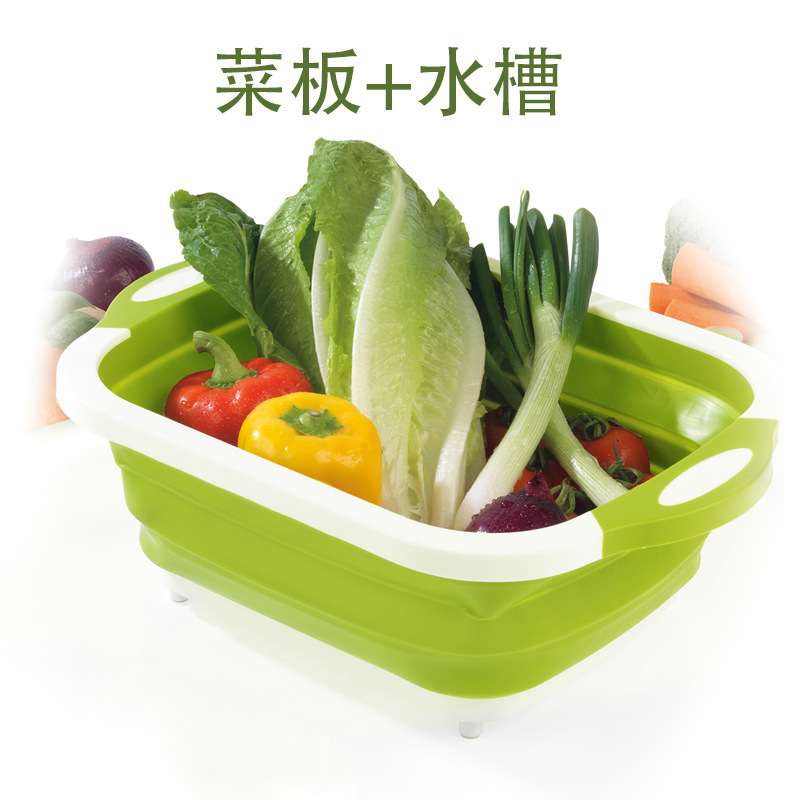 Folding Cutting Board Amazon New Multifunctional Cutting Board Plastic Portable Folding Washing Basin Kitchen Sink 480G