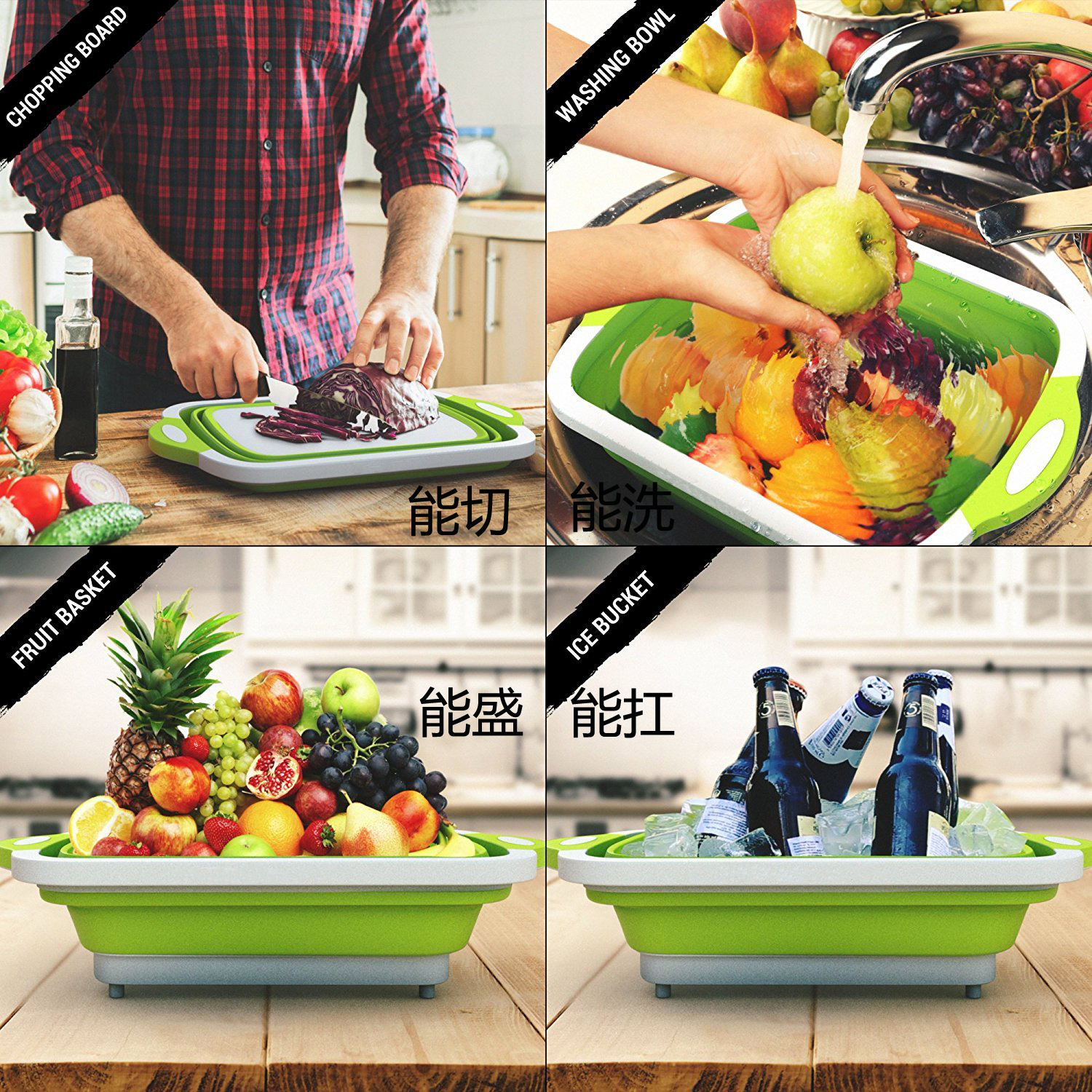 Folding Cutting Board Amazon New Multifunctional Cutting Board Plastic Portable Folding Washing Basin Kitchen Sink 480G