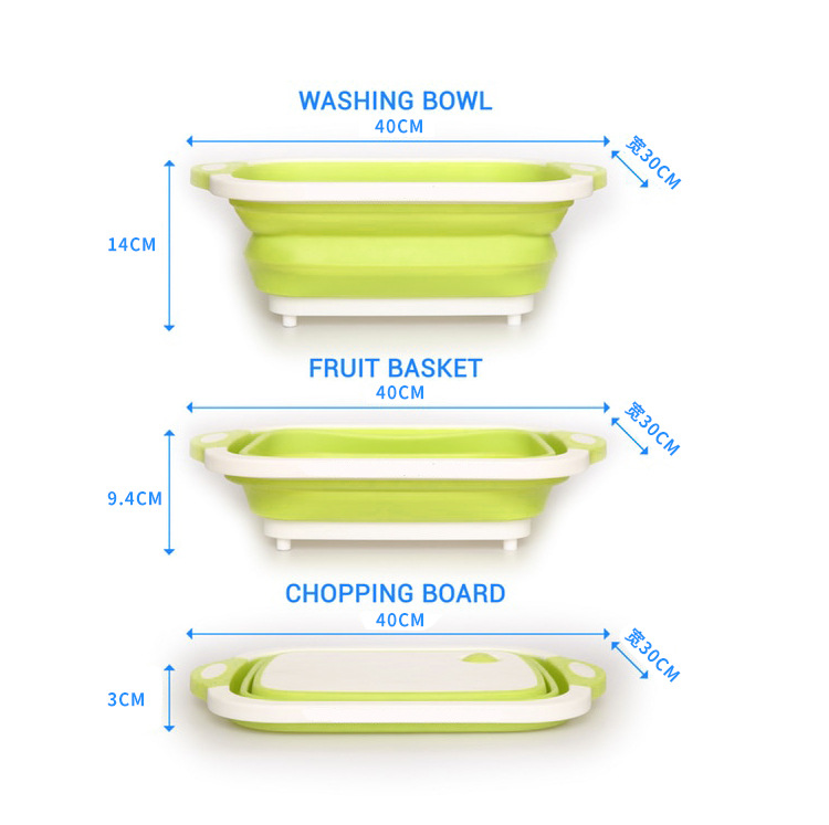 Folding Cutting Board Amazon New Multifunctional Cutting Board Plastic Portable Folding Washing Basin Kitchen Sink 480G