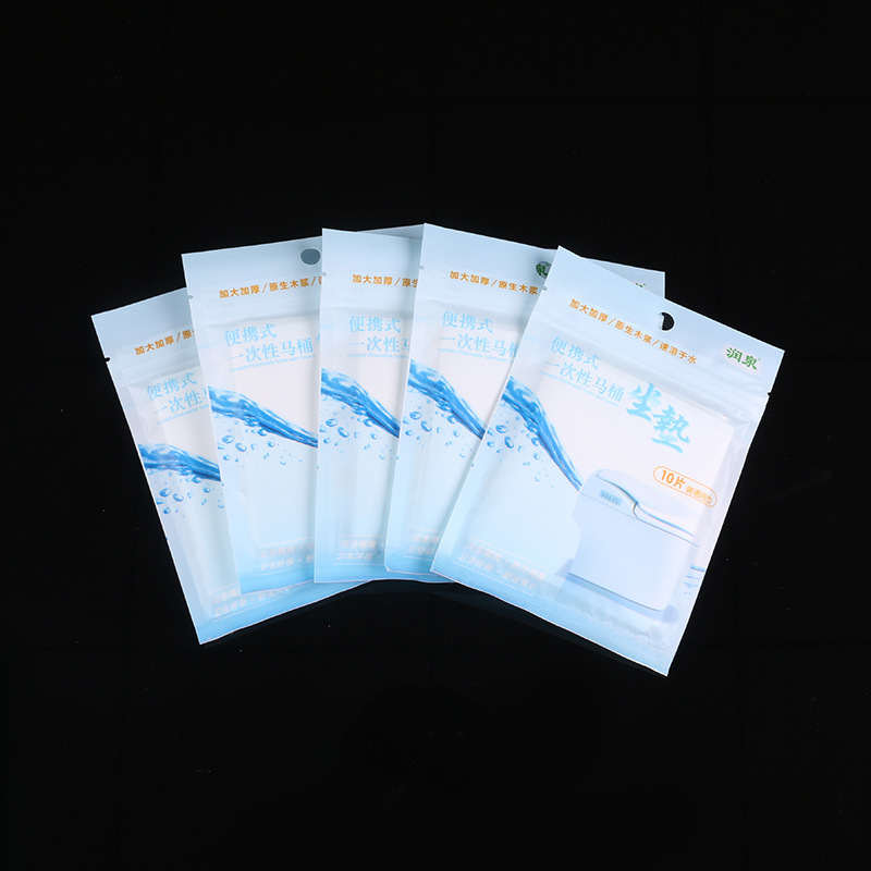 Soluble Water Travel Disposable Toilet Mat 10 Pieces Portable Hotel Mat Disposable Toilet Mat Cushion Paper