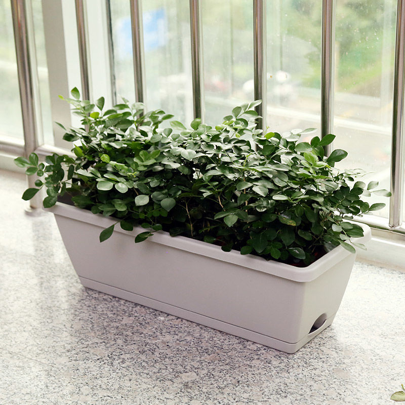 Planting Basin Horun Basin Long Flower Pot Rectangular Balcony Vegetable Planting Artifact Indoor Extra Large Planting Trough Railing Plastic