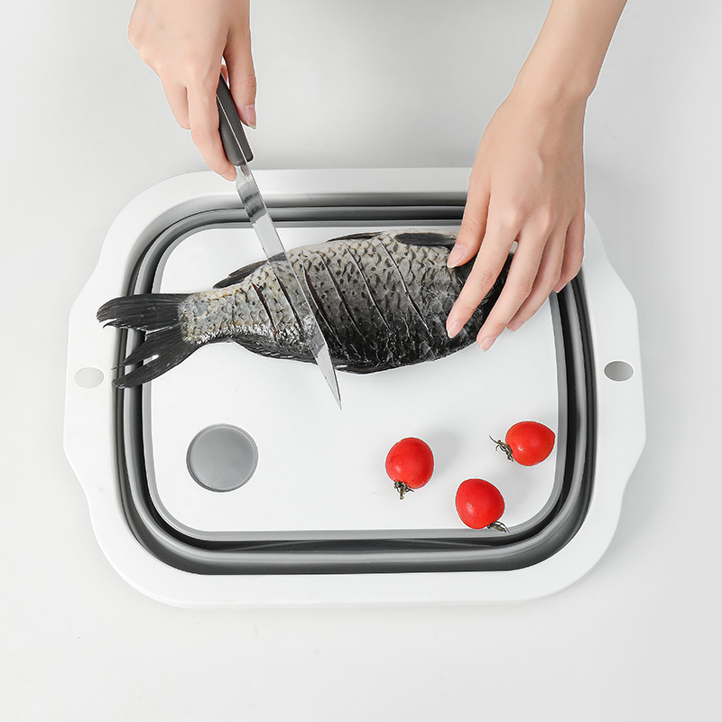 Folding Cutting Board New Multi-Functional Kitchen Cutting Board Plastic Portable Folding Washing Basin Kitchen Sink Factory Direct Sales