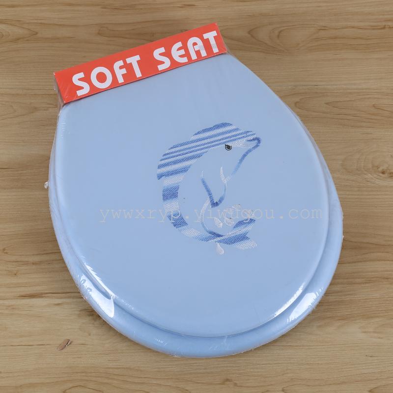 Toilet seat toilet lid PVC sponge soft toilet seat cushion embroidery mat