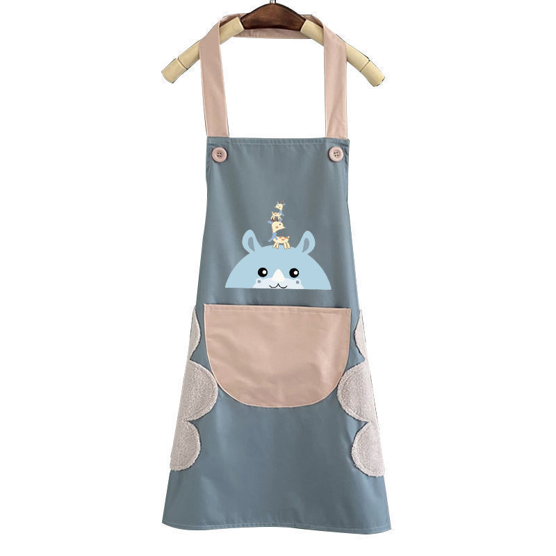 Household Erasable Hand Apron Female Kitchen Waterproof Oil-Proof Fashion Apron Adult Chef Cooking Work Overclothes Male