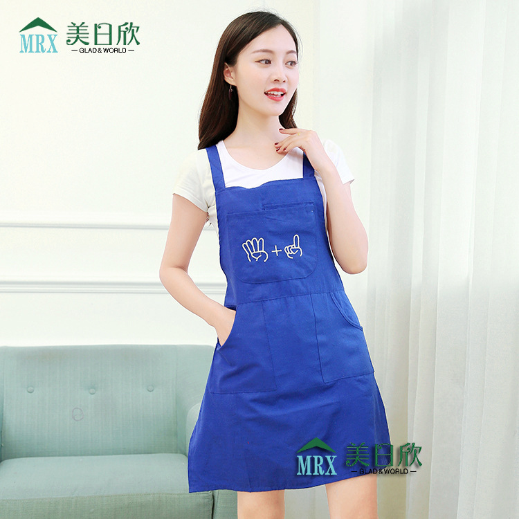 Boutique Apron Pure Cotton Featured Apron Kitchen Household Sleeveless Apron Factory Direct Sales Printing Advertising Apron