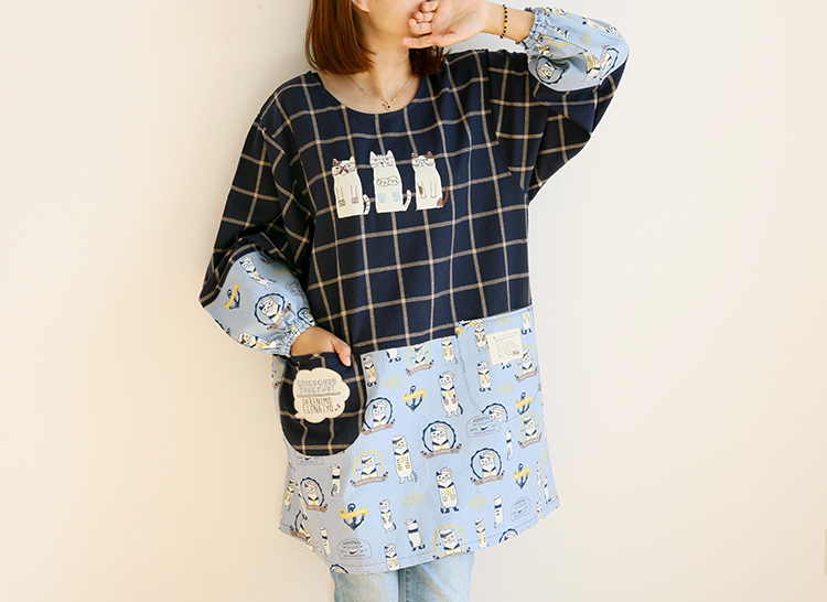 Daily Order Cartoon Kitchen Work Sleeved Apron Long Sleeve Cotton Korean Style Cute Overclothes Bib Long Sleeve Apron Daily Order Cartoon Kitchen Work Sleeved Apron Long Sleeve Cotton Korean Style Cute Overclothes Bib Long Sleeve Apron
