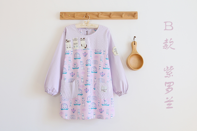 Daily Order Cartoon Kitchen Work Sleeved Apron Long Sleeve Cotton Korean Style Cute Overclothes Bib Long Sleeve Apron Daily Order Cartoon Kitchen Work Sleeved Apron Long Sleeve Cotton Korean Style Cute Overclothes Bib Long Sleeve Apron