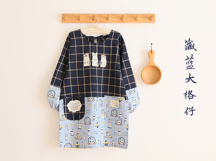 Daily Order Cartoon Kitchen Work Sleeved Apron Long Sleeve Cotton Korean Style Cute Overclothes Bib Long Sleeve Apron Daily Order Cartoon Kitchen Work Sleeved Apron Long Sleeve Cotton Korean Style Cute Overclothes Bib Long Sleeve Apron