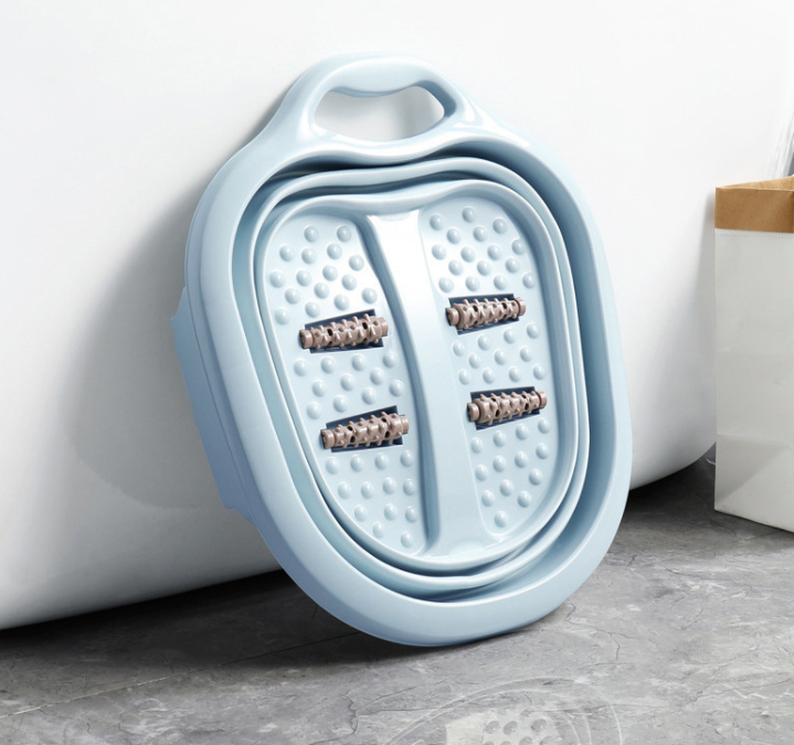 Folding Foot Bath Tub Portable Plastic Massage Roller Wash Foot Basin
