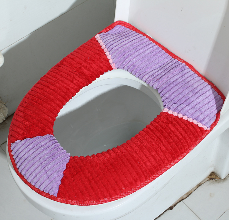 Yiwu special for thickening corduroy cushion thermal waterproof toilet seat cover customized wholesale